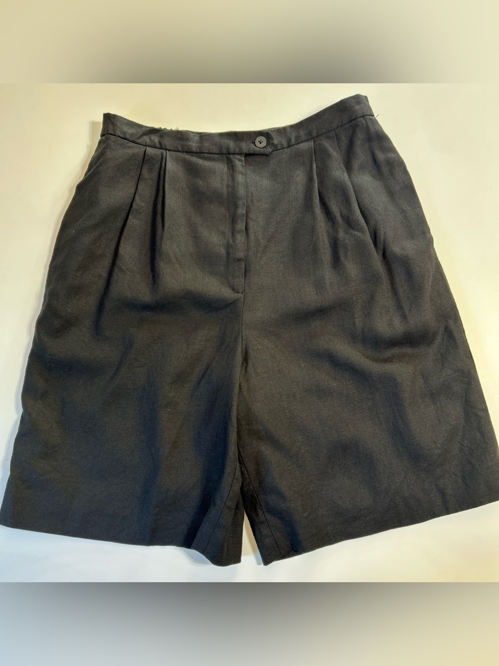 Carroll Reed Shorts Womens 12 Black Lined Linen Blend Professional Working Girl